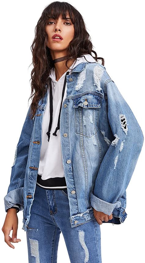 long denim jacket ripped